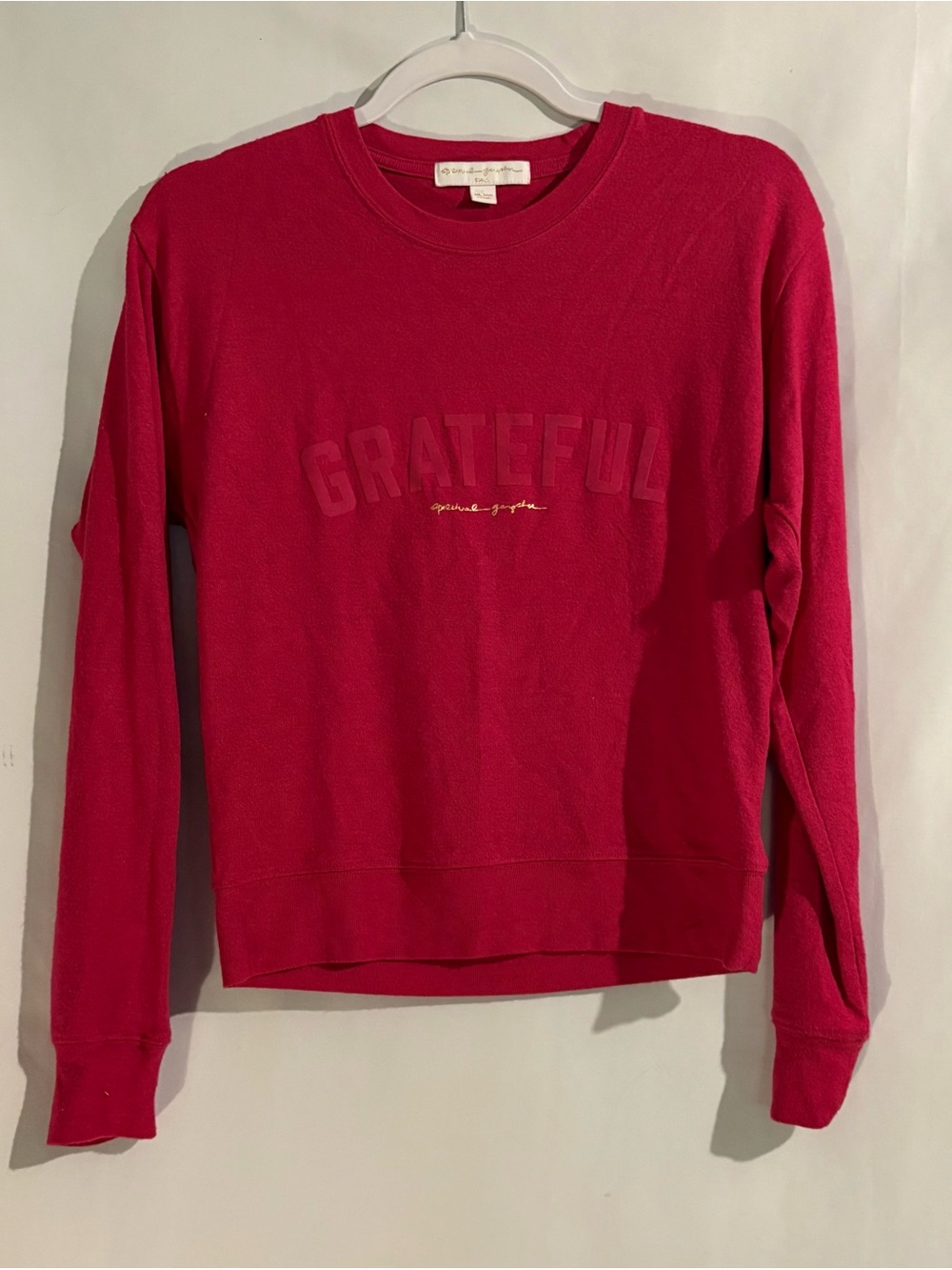 Spiritual Gangster Fuchsia 'Grateful' Crewneck Sweatshirt